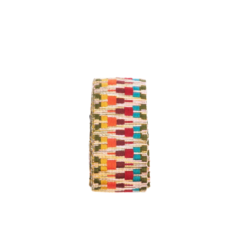 sangle en coton coloré et cuir gold avec oeillets