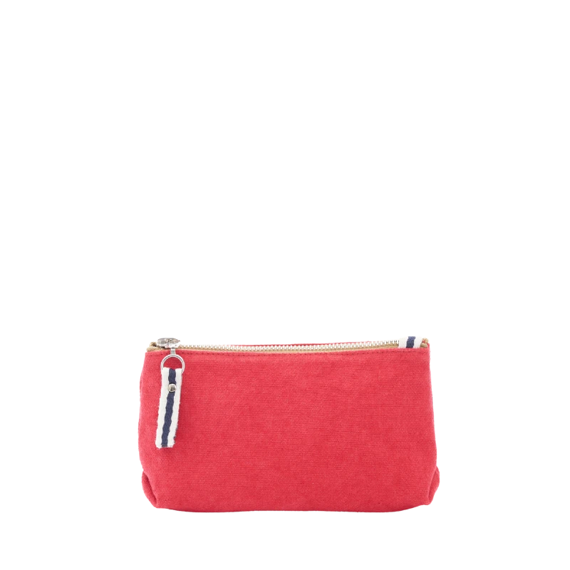 trousse pochette coton rouge