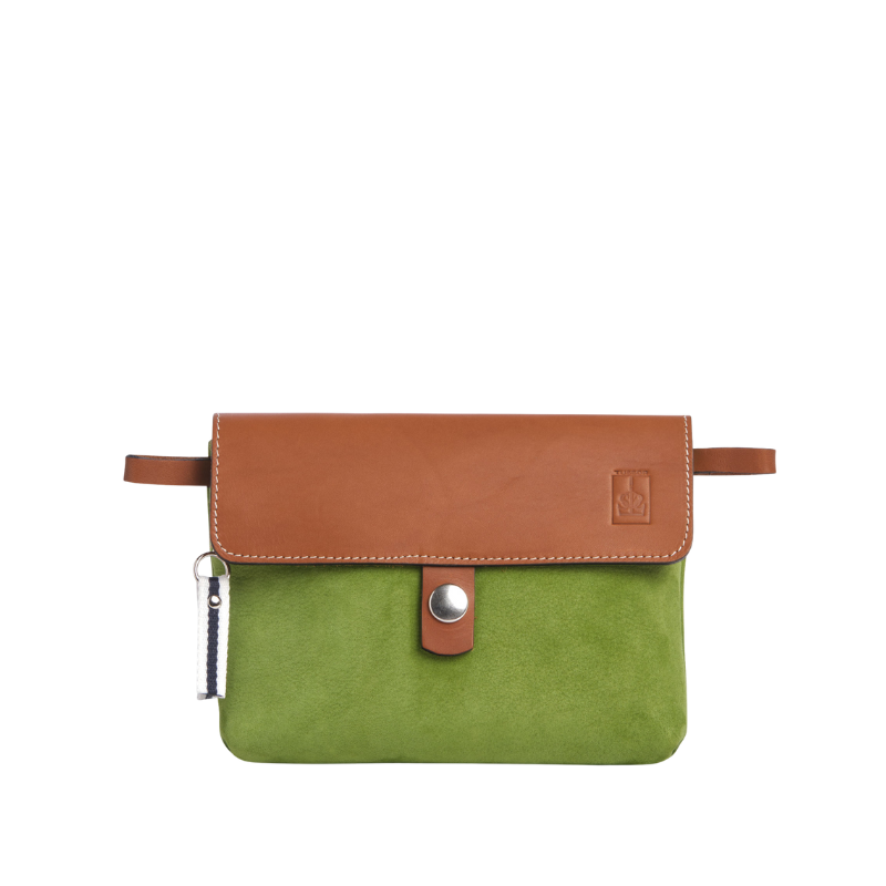 Pochette Mobile Cuir Nubuck Veau Vert Prairie