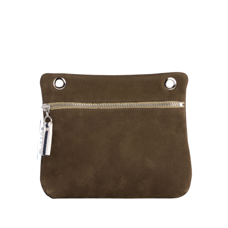 Pochette Yole Cuir Nubuck Veau taupe