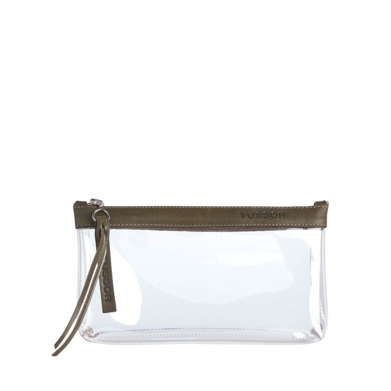 Trousse PVC et cuir Kaki Médium2