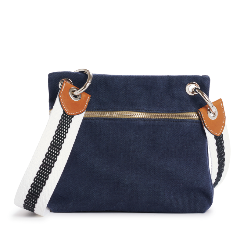 pochette yole en coton grege accrochee à une sangle marin marine